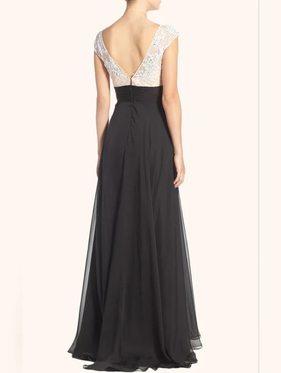 Mac Duggal Black and Cream Formal Gown - Picture 2 of 6